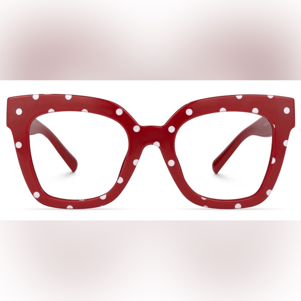 🤓 Prescription Glasses Zeelool-Malcolm- Red Polka Dot🤓